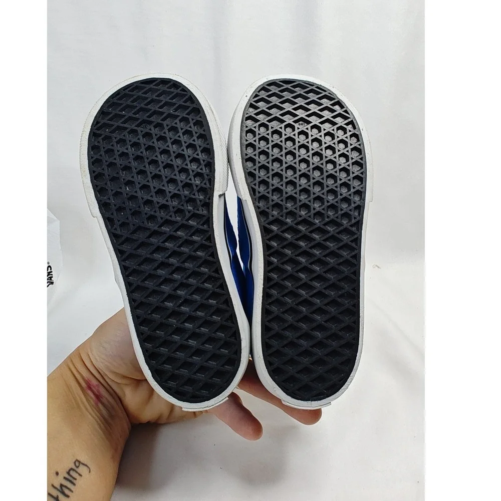 Vans Authentic Malibu Blue Black Canvas Low Top Sneakers 7.5 Toddler New